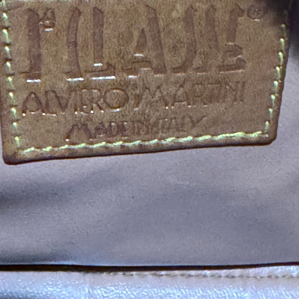 1999 Alviero Martini Tan and Brown Map Print Boston Bag - Picture 15 of 15